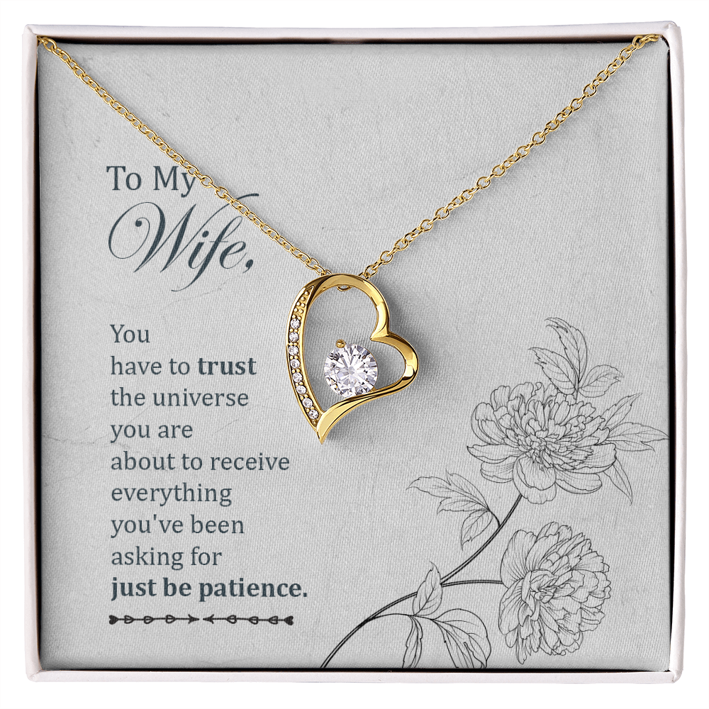 To My Wife You Have to Trust Forever Necklace w Message Card-Express Your Love Gifts