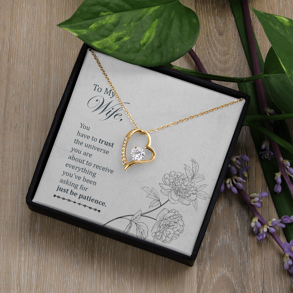 To My Wife You Have to Trust Forever Necklace w Message Card-Express Your Love Gifts