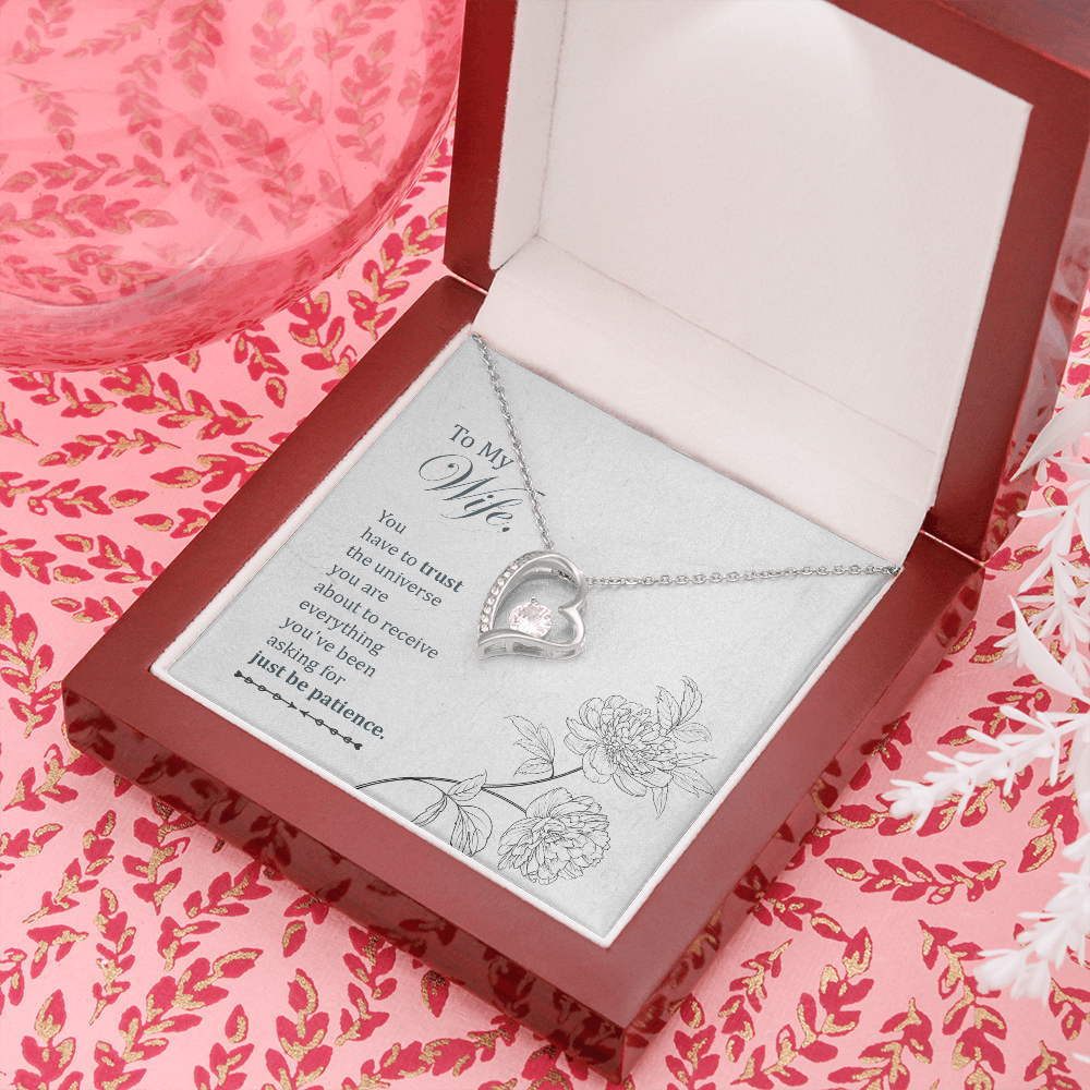 To My Wife You Have to Trust Forever Necklace w Message Card-Express Your Love Gifts