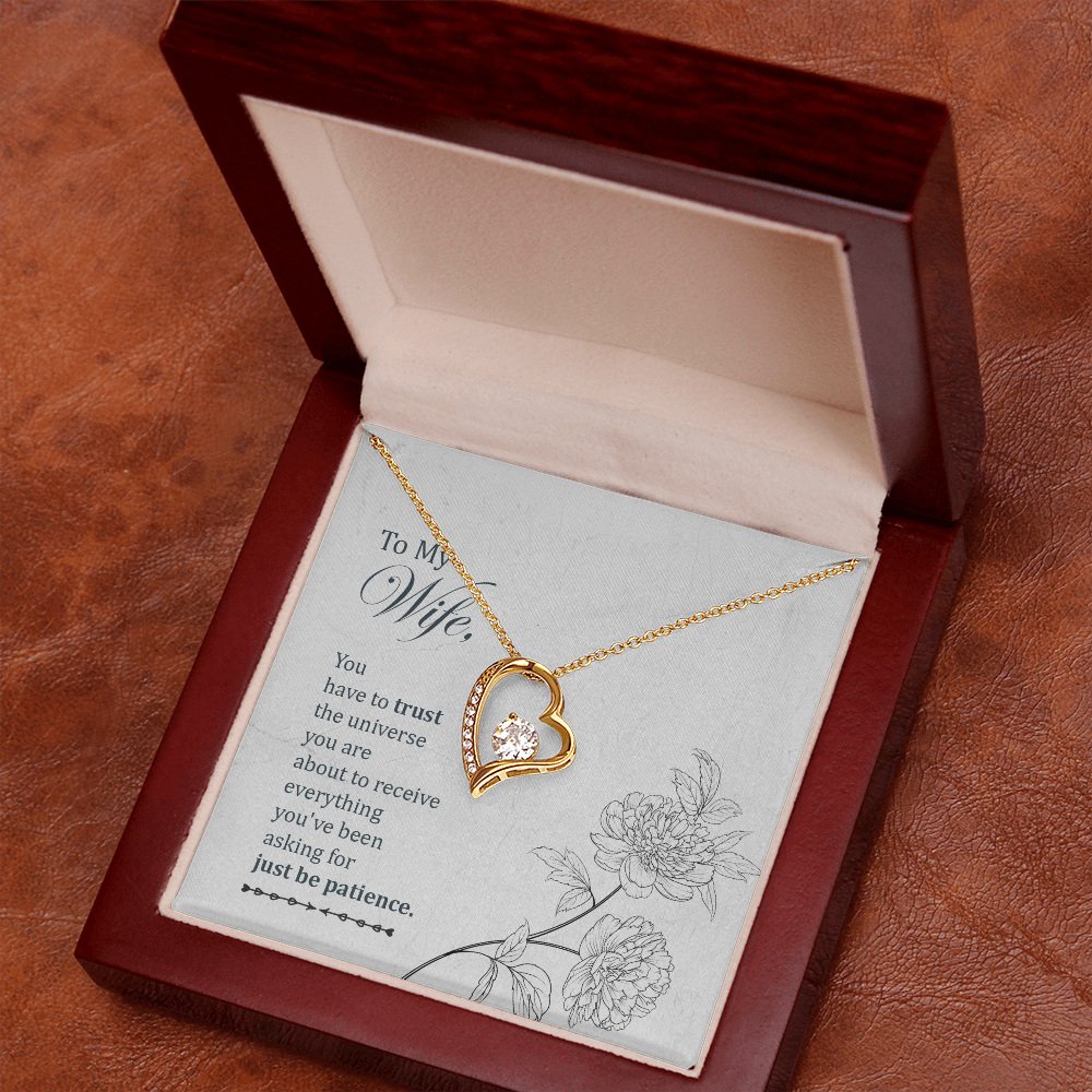 To My Wife You Have to Trust Forever Necklace w Message Card-Express Your Love Gifts