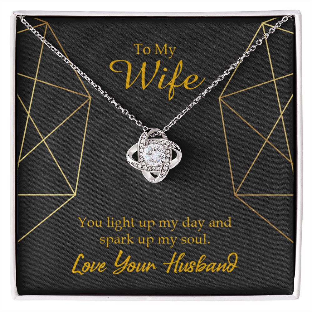 To My Wife You Light Up My Day Infinity Knot Necklace Message Card-Express Your Love Gifts