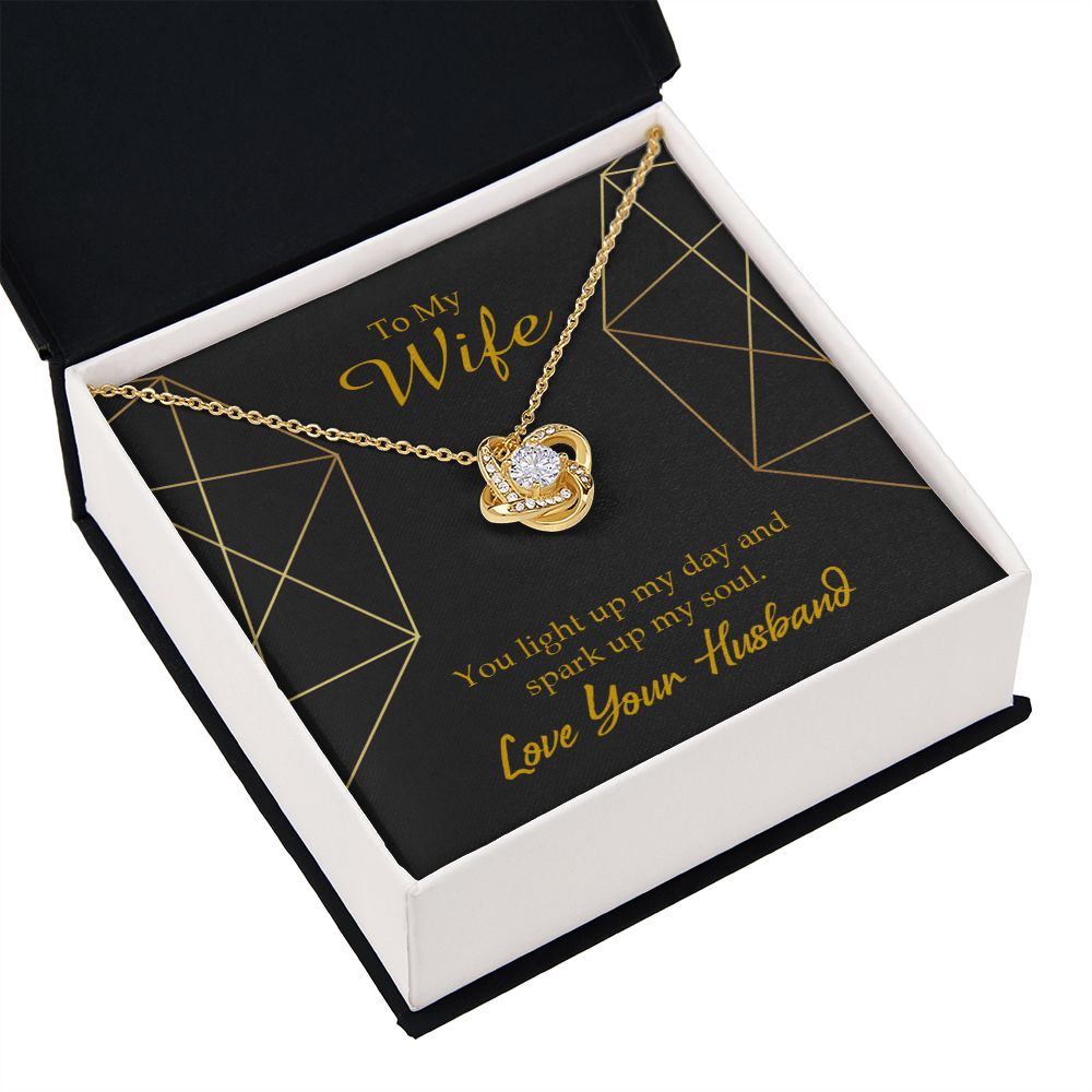 To My Wife You Light Up My Day Infinity Knot Necklace Message Card-Express Your Love Gifts