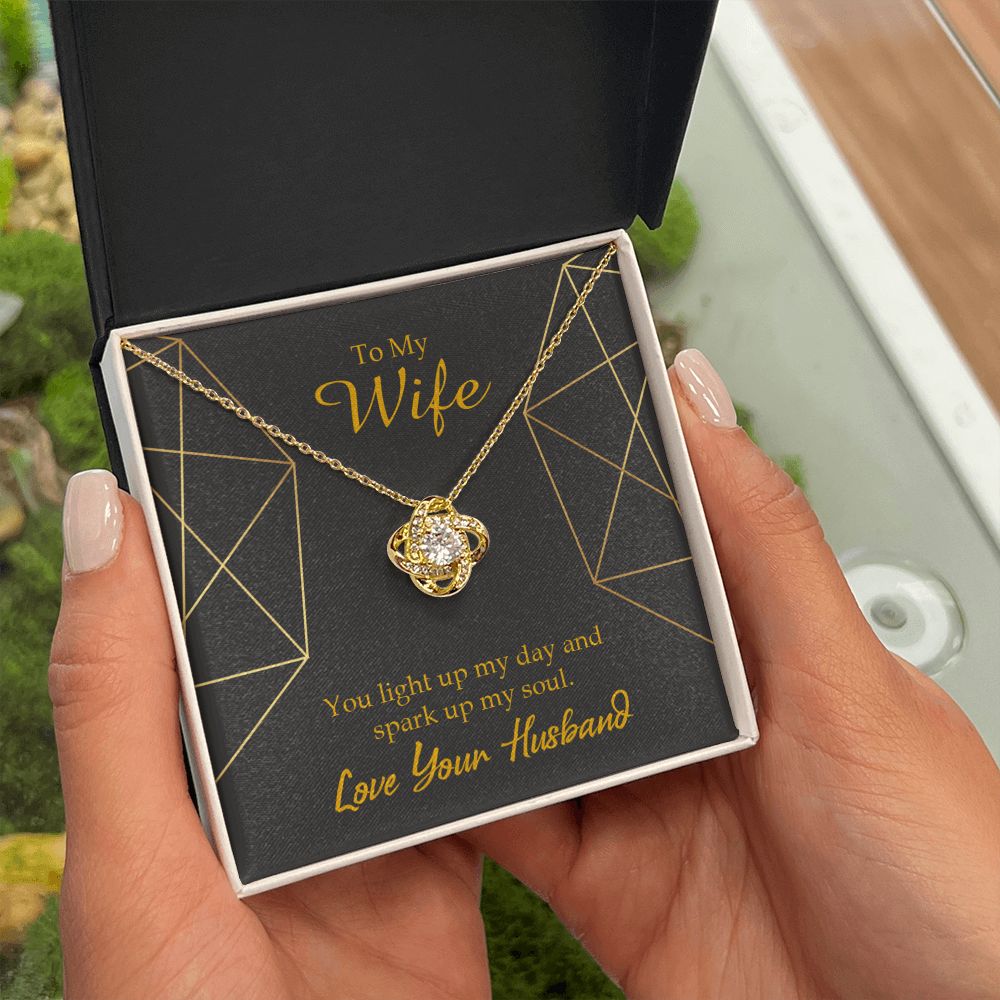 To My Wife You Light Up My Day Infinity Knot Necklace Message Card-Express Your Love Gifts