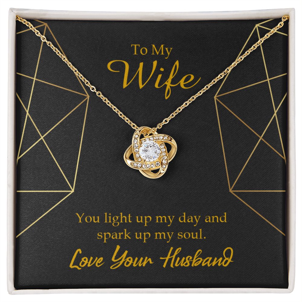 To My Wife You Light Up My Day Infinity Knot Necklace Message Card-Express Your Love Gifts