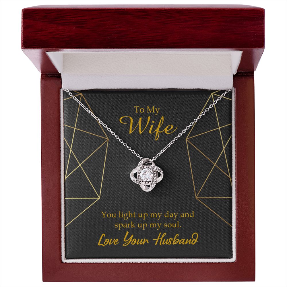 To My Wife You Light Up My Day Infinity Knot Necklace Message Card-Express Your Love Gifts