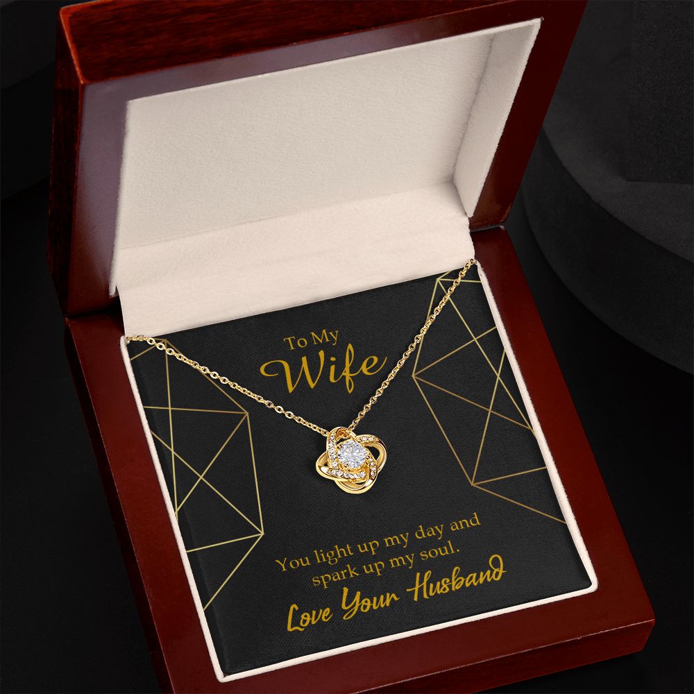 To My Wife You Light Up My Day Infinity Knot Necklace Message Card-Express Your Love Gifts