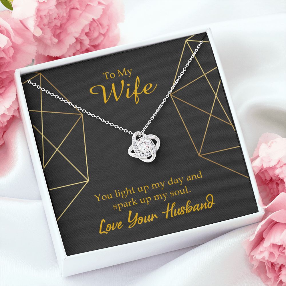 To My Wife You Light Up My Day Infinity Knot Necklace Message Card-Express Your Love Gifts