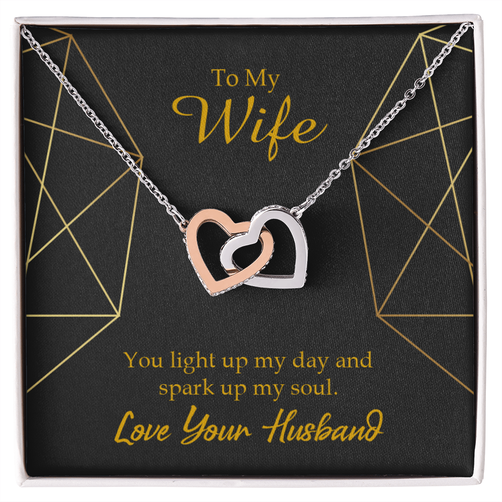 To My Wife You Light Up My Day Inseparable Necklace-Express Your Love Gifts