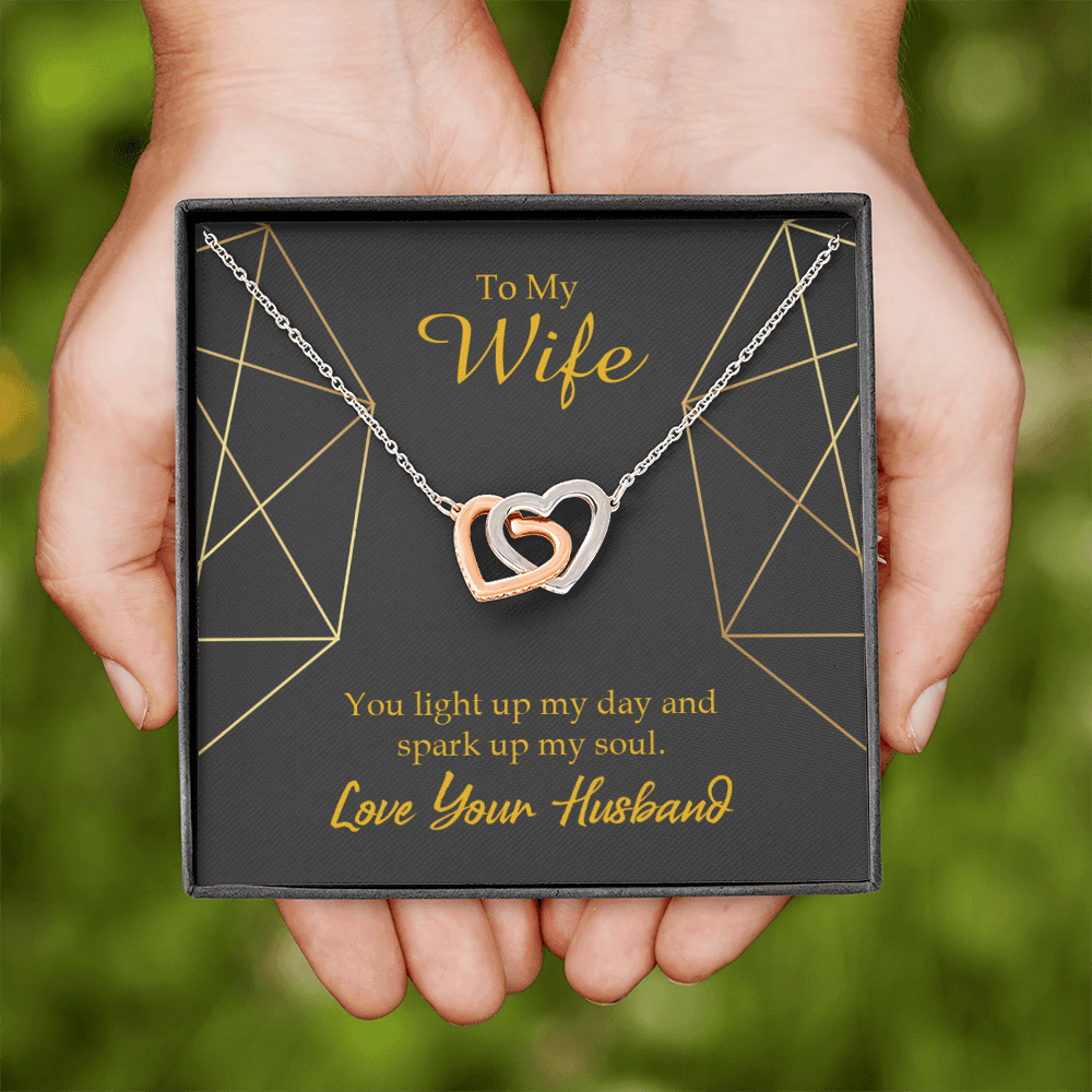 To My Wife You Light Up My Day Inseparable Necklace-Express Your Love Gifts