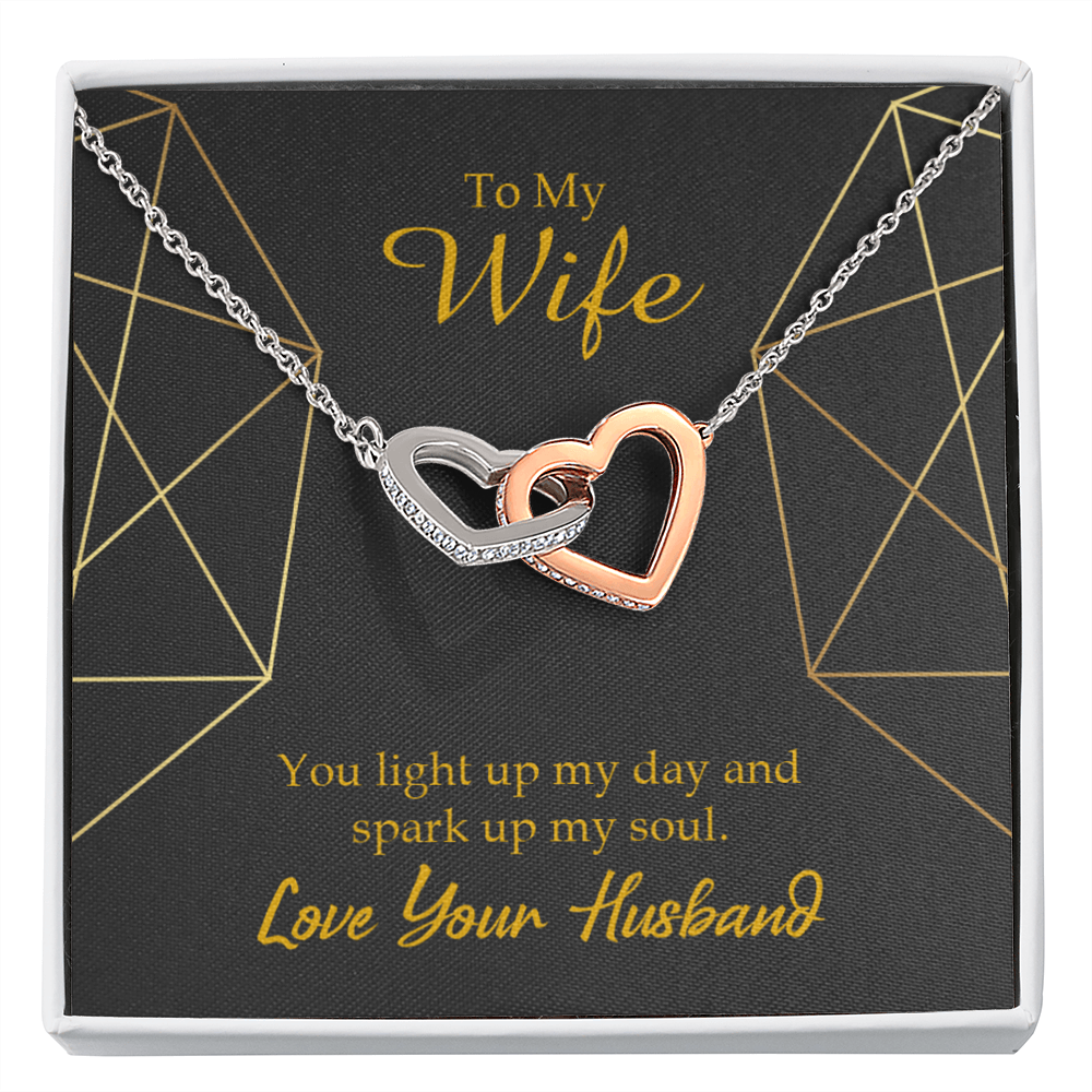 To My Wife You Light Up My Day Inseparable Necklace-Express Your Love Gifts