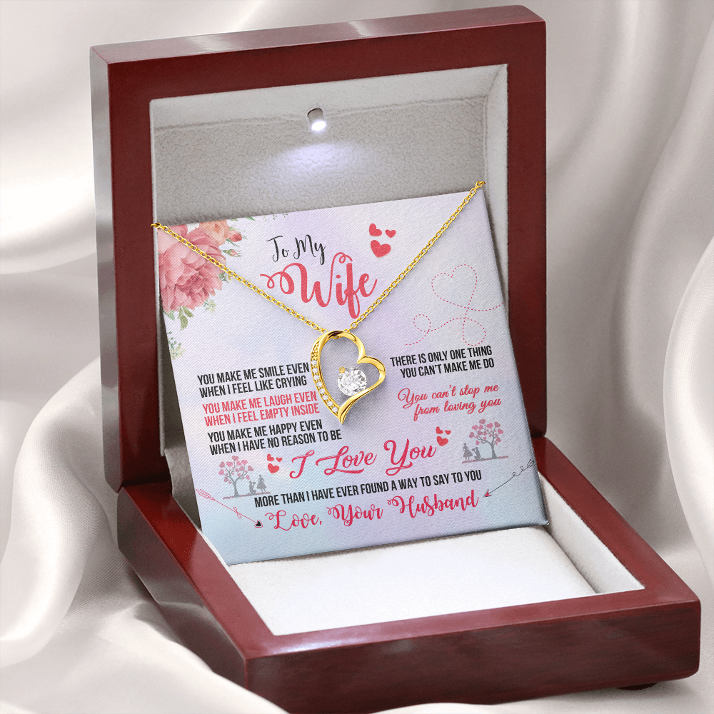 To My Wife You Make Me Smile Forever Necklace w Message Card-Express Your Love Gifts