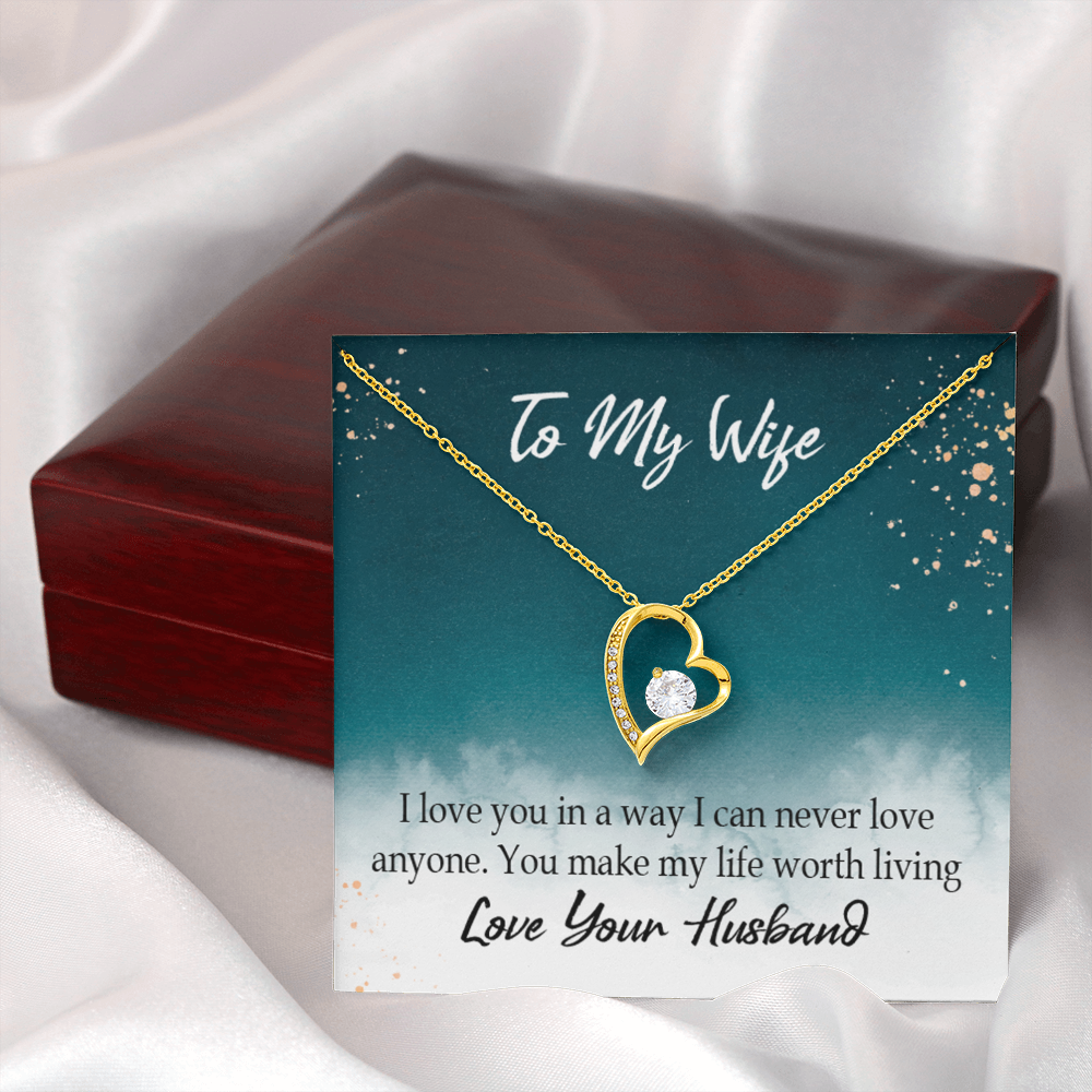 To My Wife You Make My Life Worth Living Forever Necklace w Message Card-Express Your Love Gifts