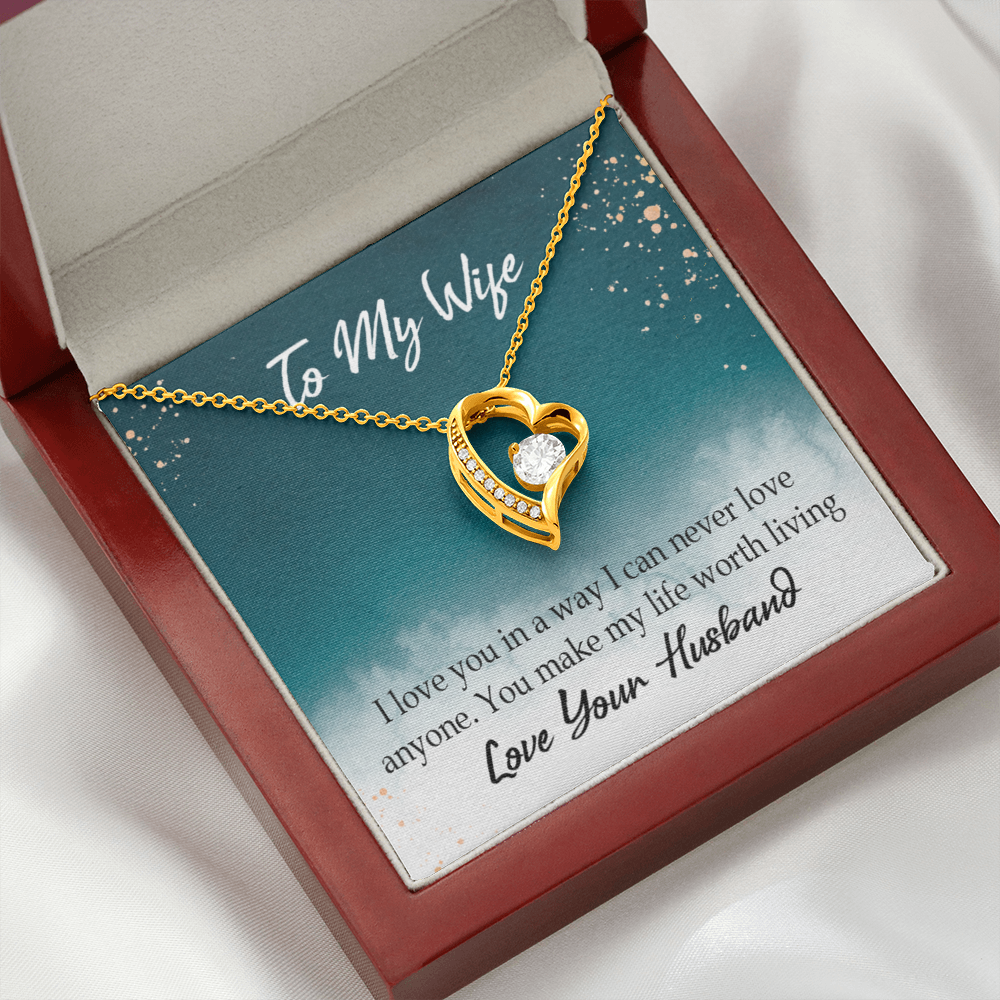 To My Wife You Make My Life Worth Living Forever Necklace w Message Card-Express Your Love Gifts