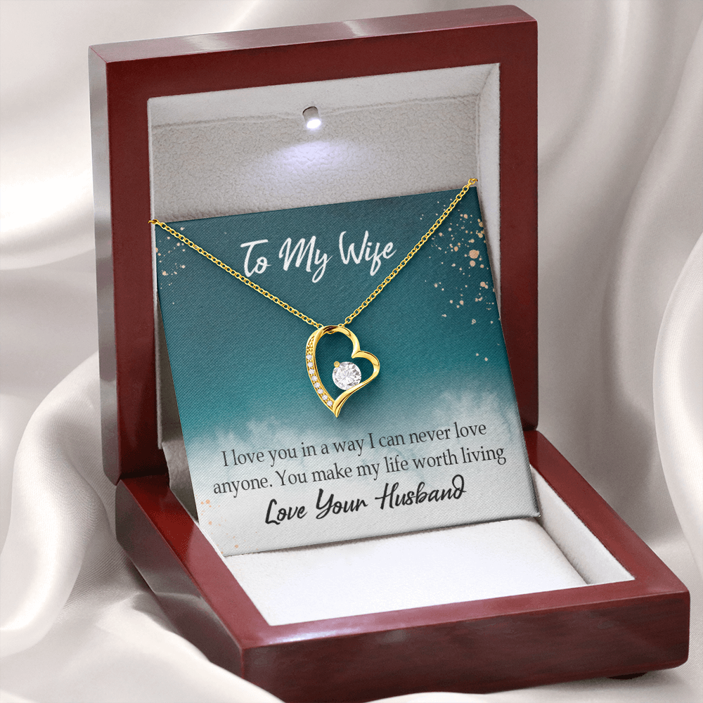 To My Wife You Make My Life Worth Living Forever Necklace w Message Card-Express Your Love Gifts