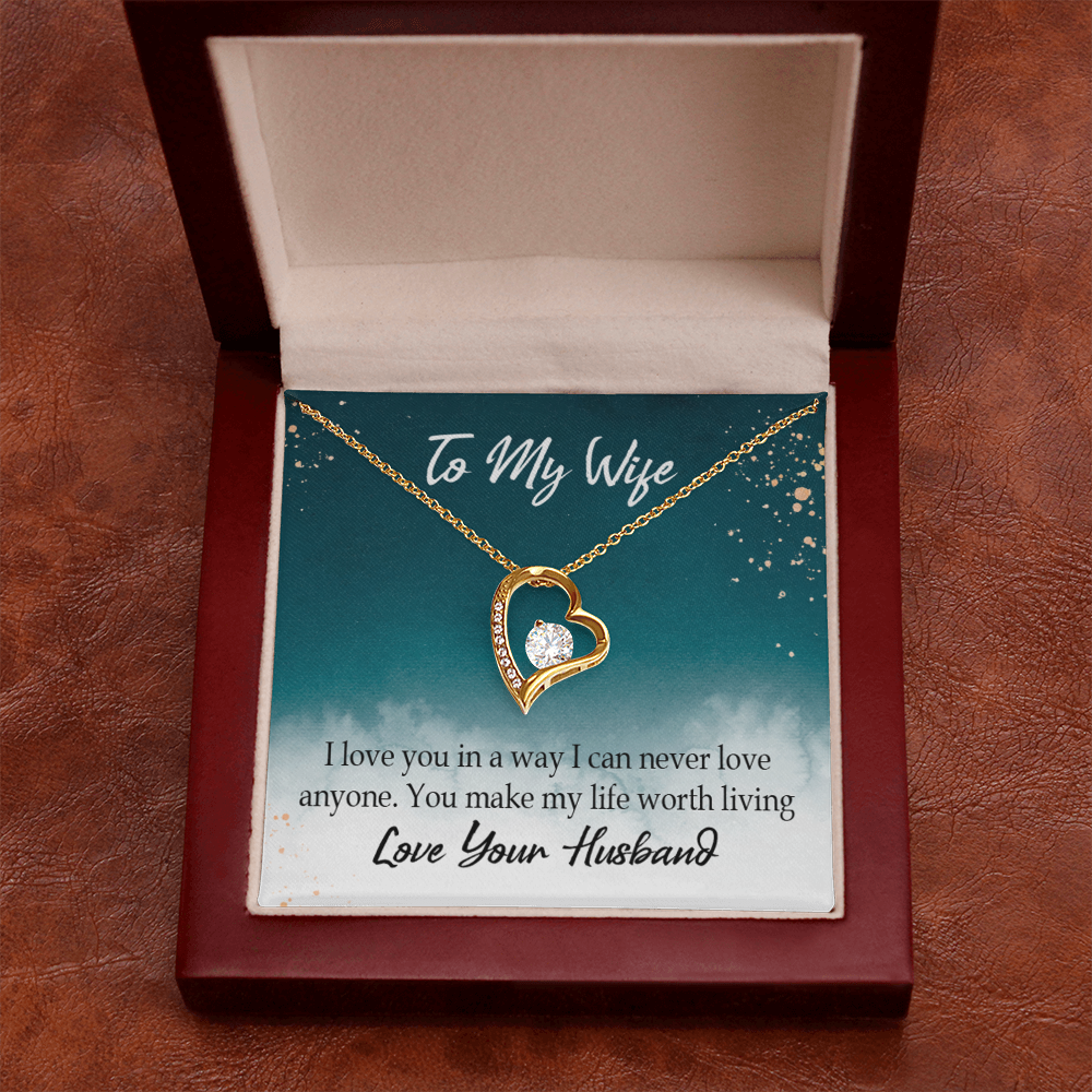 To My Wife You Make My Life Worth Living Forever Necklace w Message Card-Express Your Love Gifts