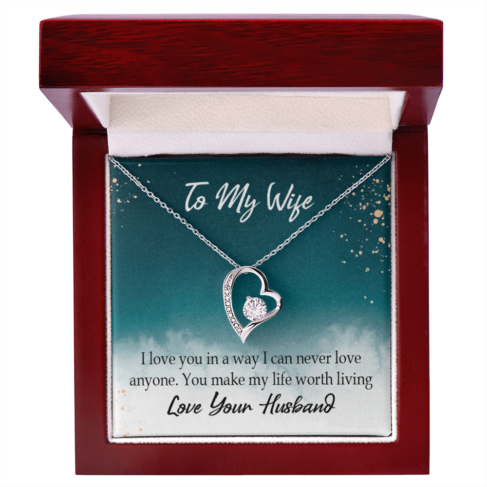 To My Wife You Make My Life Worth Living Forever Necklace w Message Card-Express Your Love Gifts