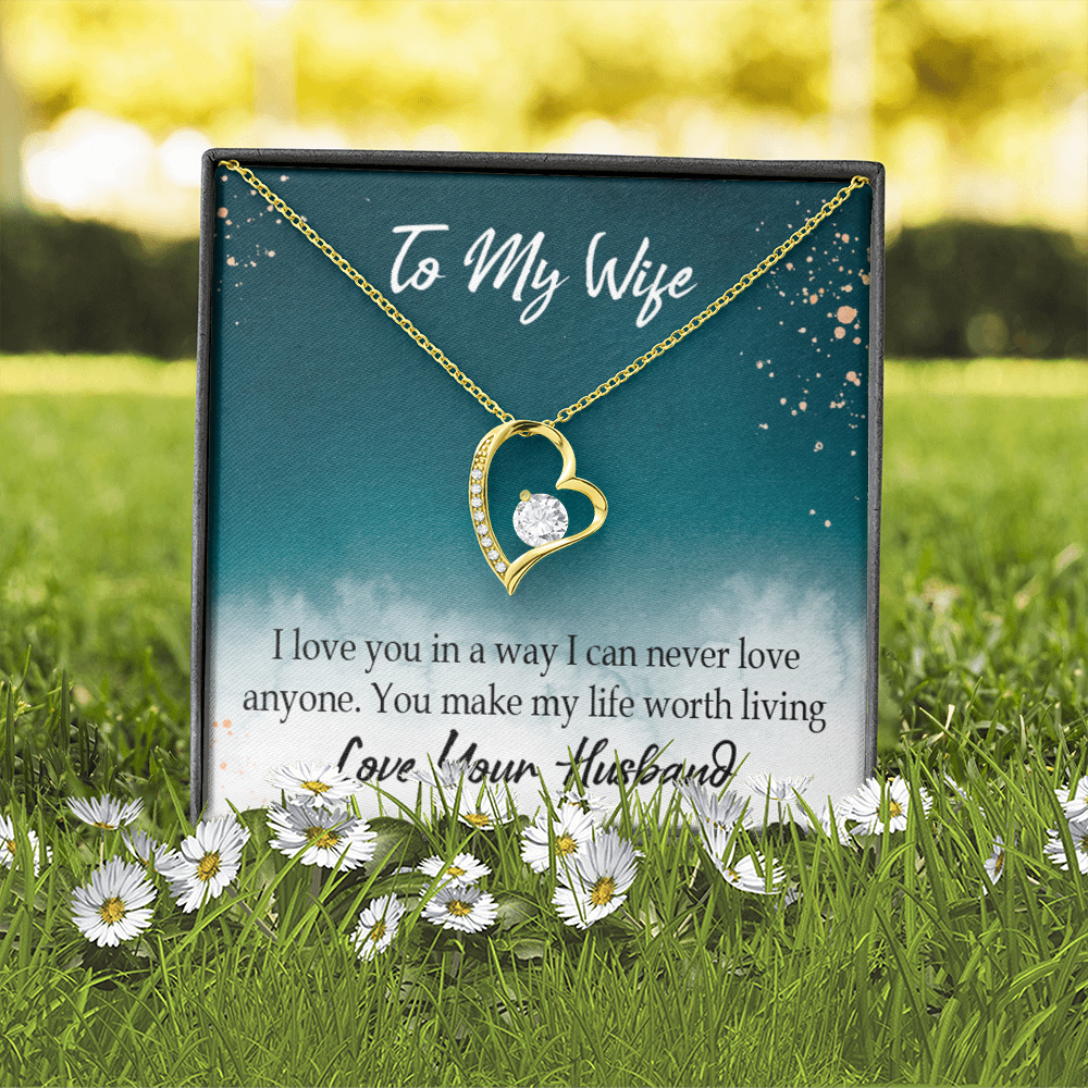 To My Wife You Make My Life Worth Living Forever Necklace w Message Card-Express Your Love Gifts