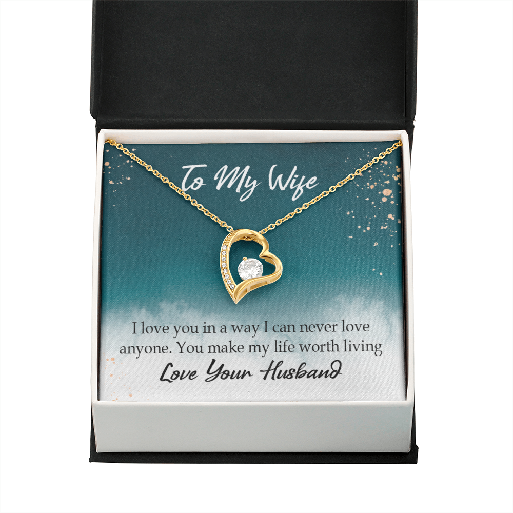 To My Wife You Make My Life Worth Living Forever Necklace w Message Card-Express Your Love Gifts