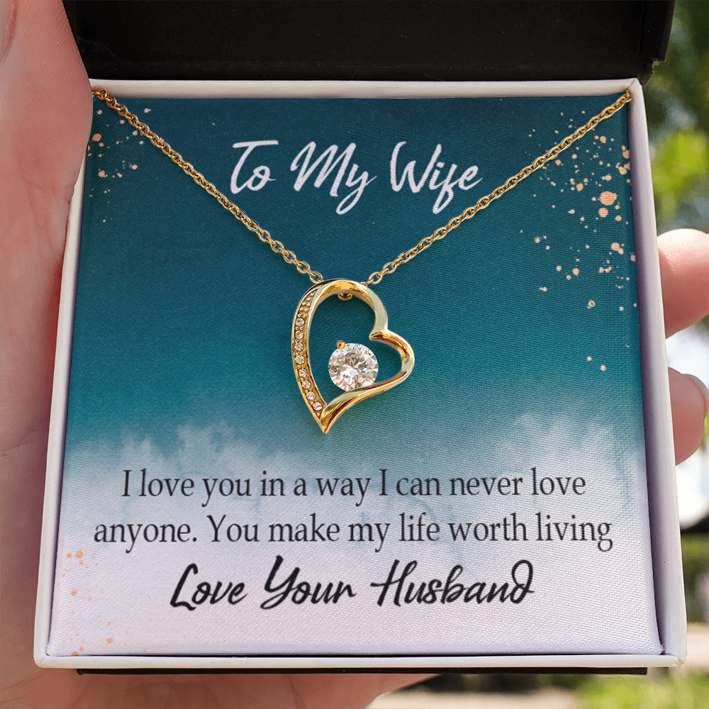 To My Wife You Make My Life Worth Living Forever Necklace w Message Card-Express Your Love Gifts