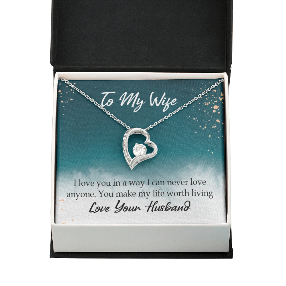 To My Wife You Make My Life Worth Living Forever Necklace w Message Card-Express Your Love Gifts