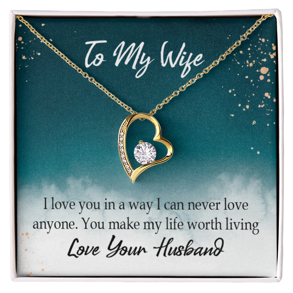 To My Wife You Make My Life Worth Living Forever Necklace w Message Card-Express Your Love Gifts