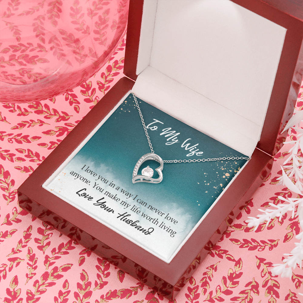 To My Wife You Make My Life Worth Living Forever Necklace w Message Card-Express Your Love Gifts