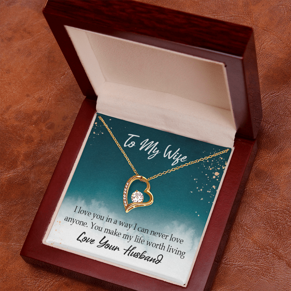 To My Wife You Make My Life Worth Living Forever Necklace w Message Card-Express Your Love Gifts