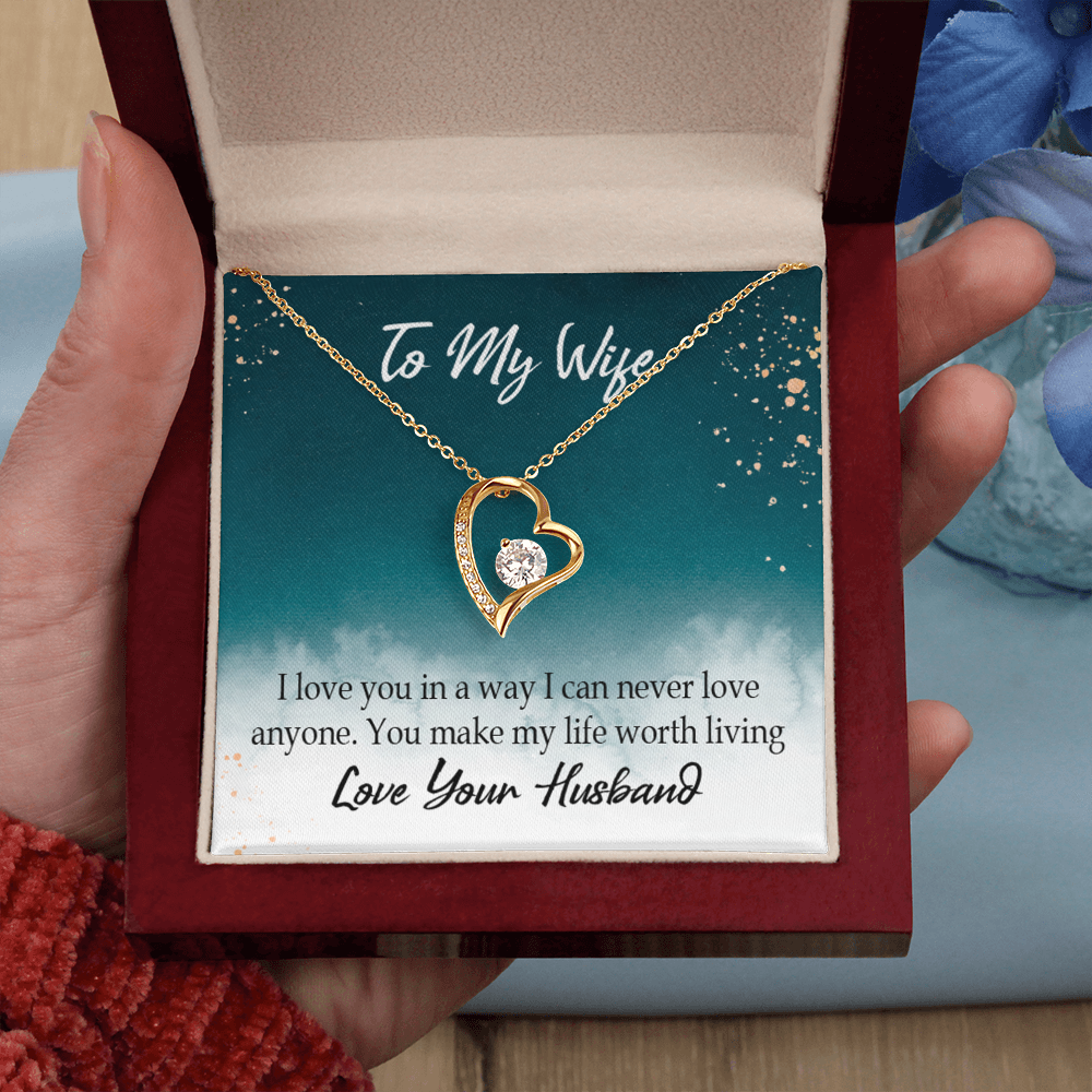 To My Wife You Make My Life Worth Living Forever Necklace w Message Card-Express Your Love Gifts