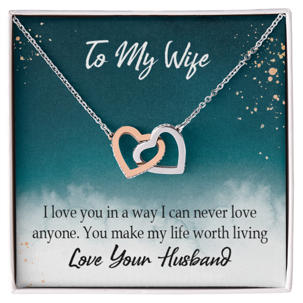 To My Wife You Make My Life Worth Living Inseparable Necklace-Express Your Love Gifts