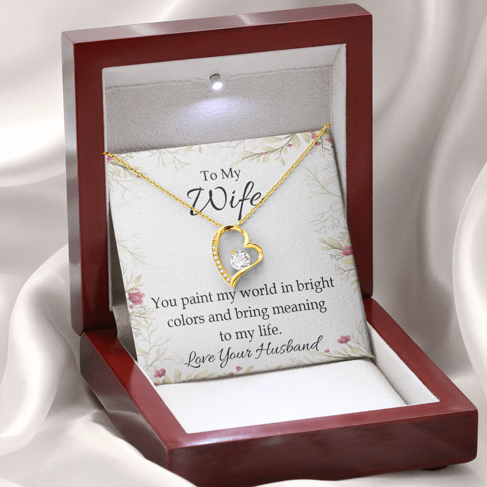 To My Wife You Paint My World Forever Necklace w Message Card-Express Your Love Gifts