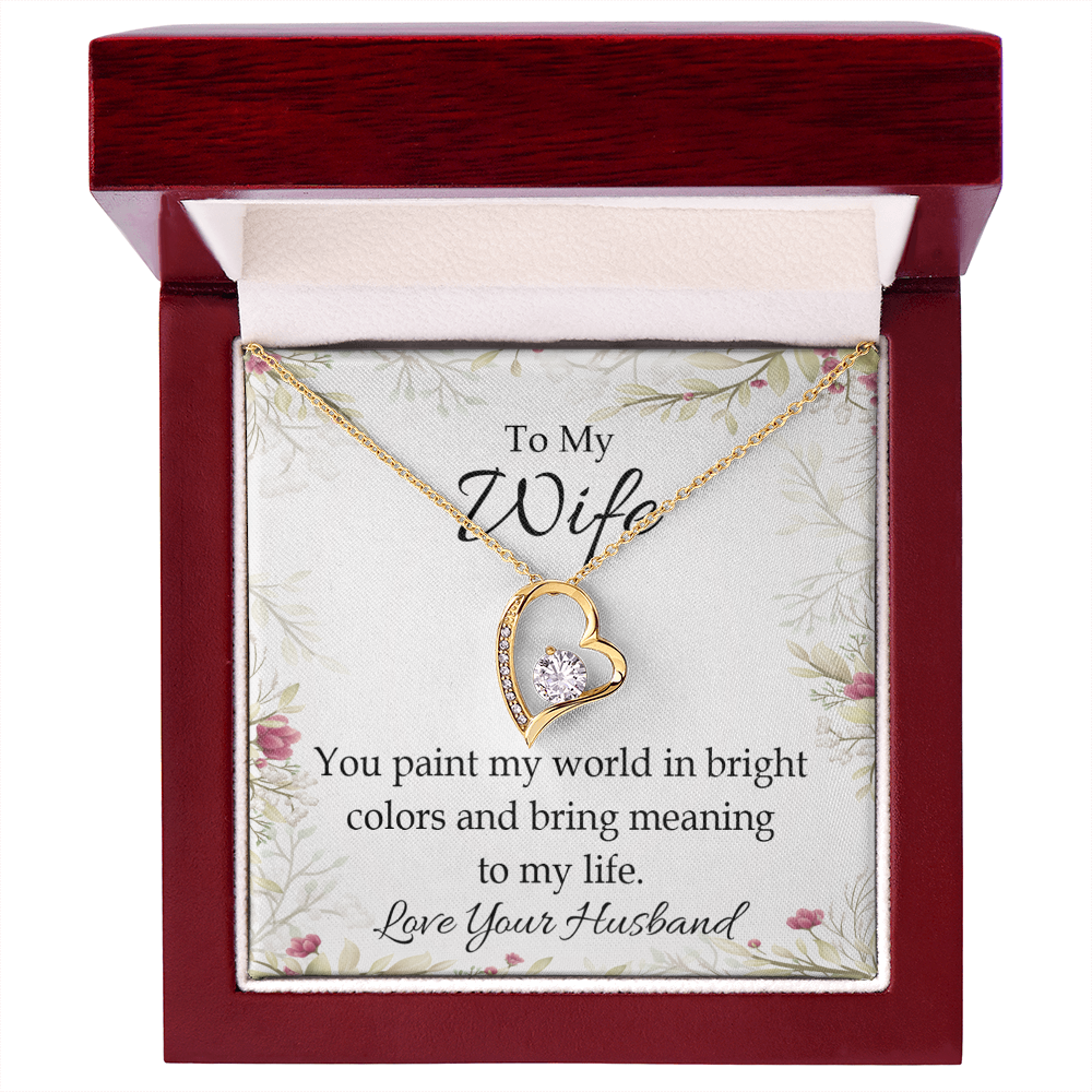 To My Wife You Paint My World Forever Necklace w Message Card-Express Your Love Gifts