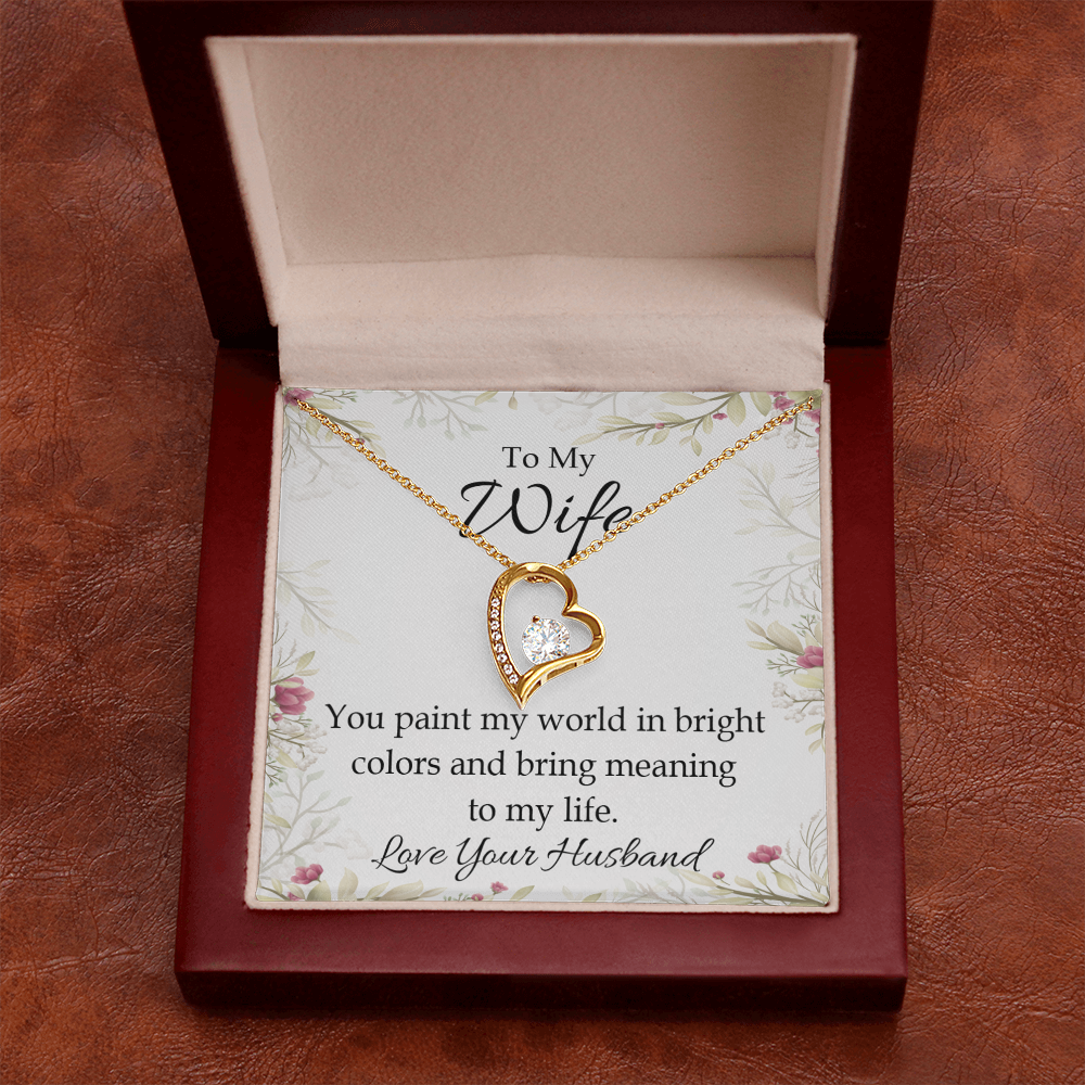 To My Wife You Paint My World Forever Necklace w Message Card-Express Your Love Gifts