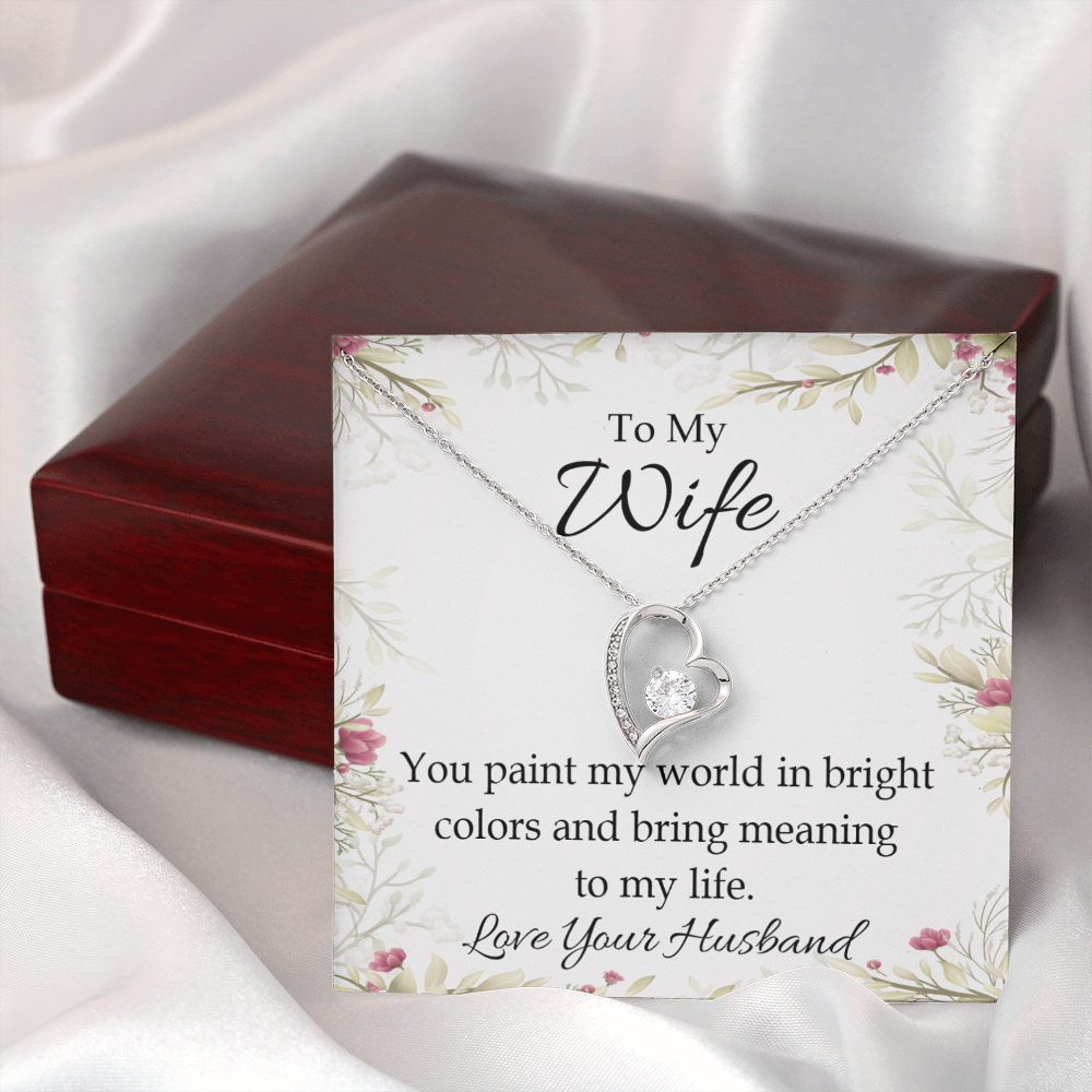 To My Wife You Paint My World Forever Necklace w Message Card-Express Your Love Gifts