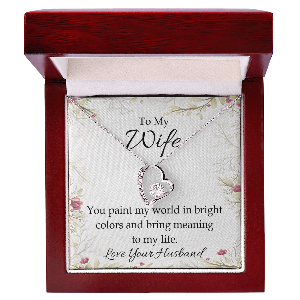 To My Wife You Paint My World Forever Necklace w Message Card-Express Your Love Gifts