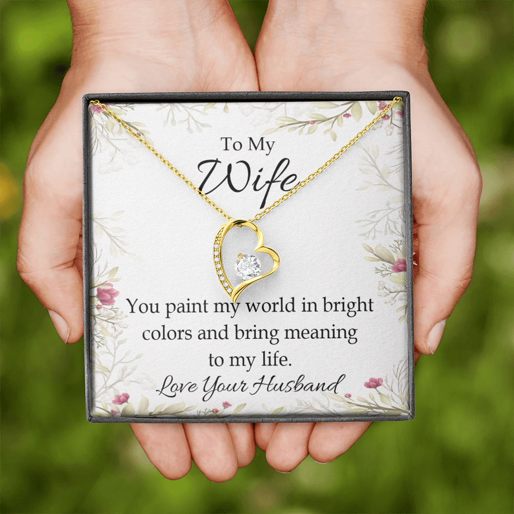 To My Wife You Paint My World Forever Necklace w Message Card-Express Your Love Gifts