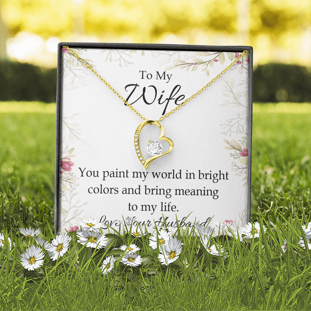 To My Wife You Paint My World Forever Necklace w Message Card-Express Your Love Gifts