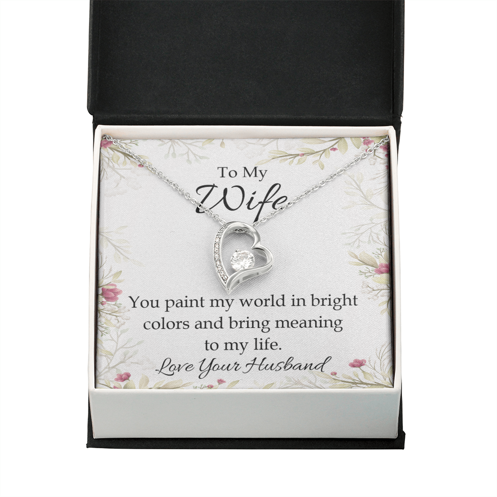 To My Wife You Paint My World Forever Necklace w Message Card-Express Your Love Gifts