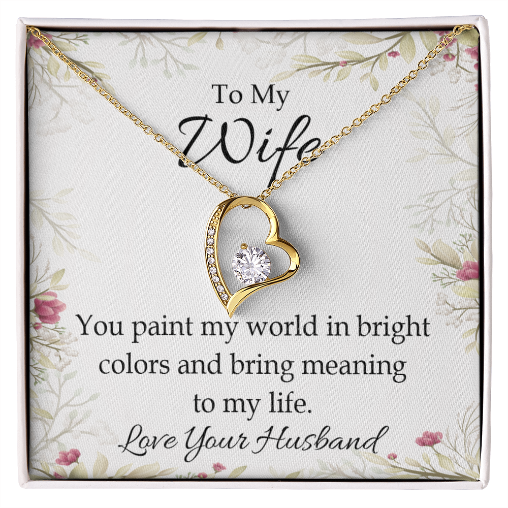 To My Wife You Paint My World Forever Necklace w Message Card-Express Your Love Gifts