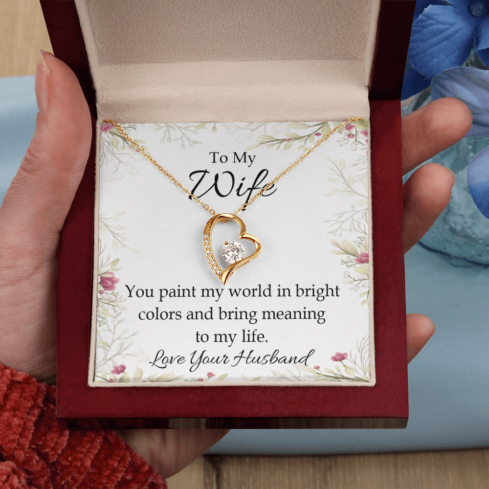 To My Wife You Paint My World Forever Necklace w Message Card-Express Your Love Gifts