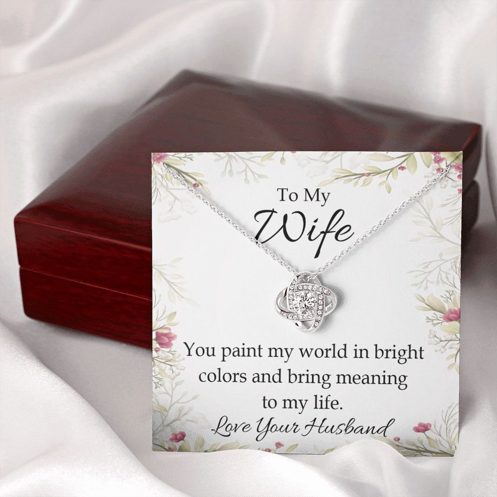 To My Wife You Paint My World Infinity Knot Necklace Message Card-Express Your Love Gifts
