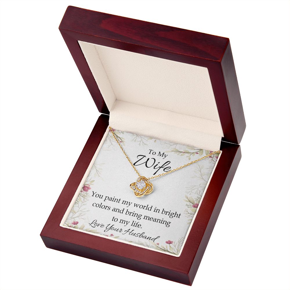 To My Wife You Paint My World Infinity Knot Necklace Message Card-Express Your Love Gifts