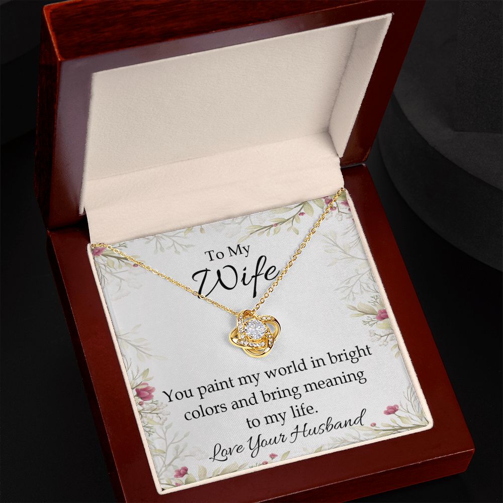 To My Wife You Paint My World Infinity Knot Necklace Message Card-Express Your Love Gifts