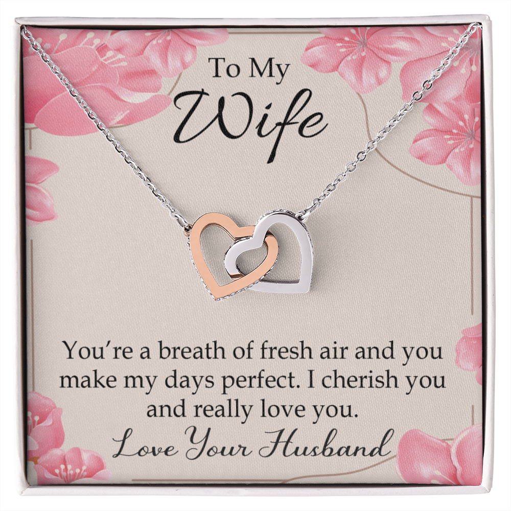 To My Wife You’re a Breath of Fresh Air Inseparable Necklace-Express Your Love Gifts