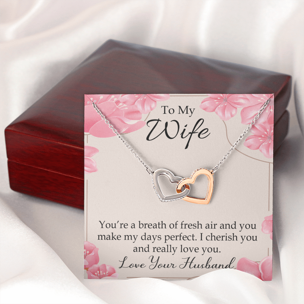 To My Wife You’re a Breath of Fresh Air Inseparable Necklace-Express Your Love Gifts