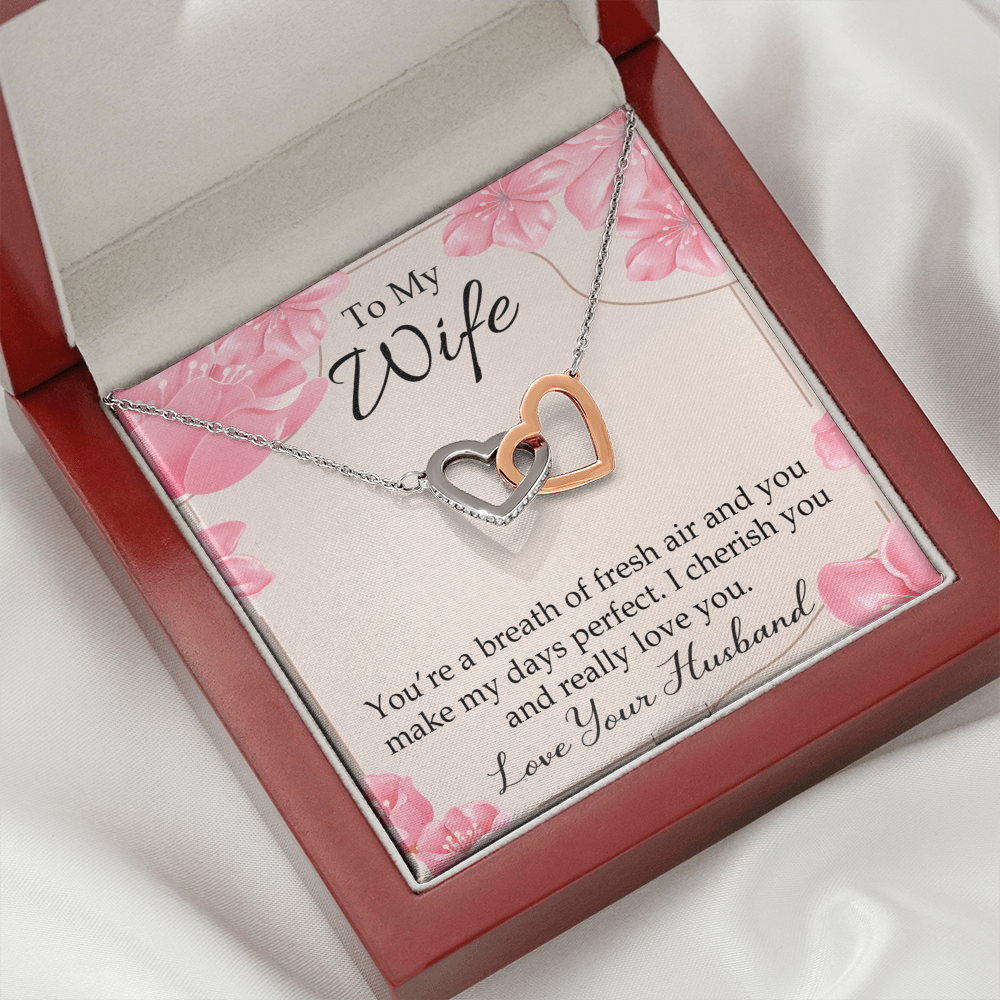 To My Wife You’re a Breath of Fresh Air Inseparable Necklace-Express Your Love Gifts