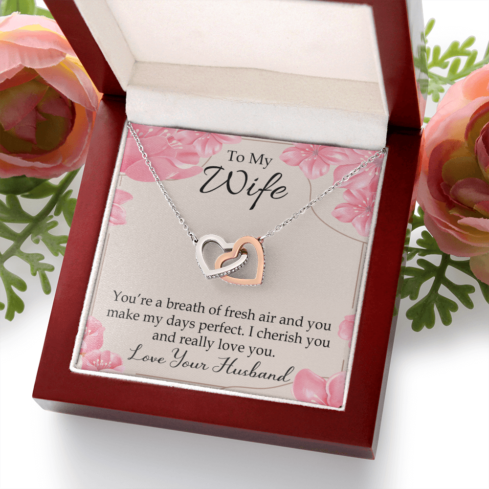 To My Wife You’re a Breath of Fresh Air Inseparable Necklace-Express Your Love Gifts