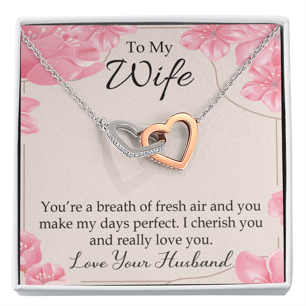 To My Wife You’re a Breath of Fresh Air Inseparable Necklace-Express Your Love Gifts