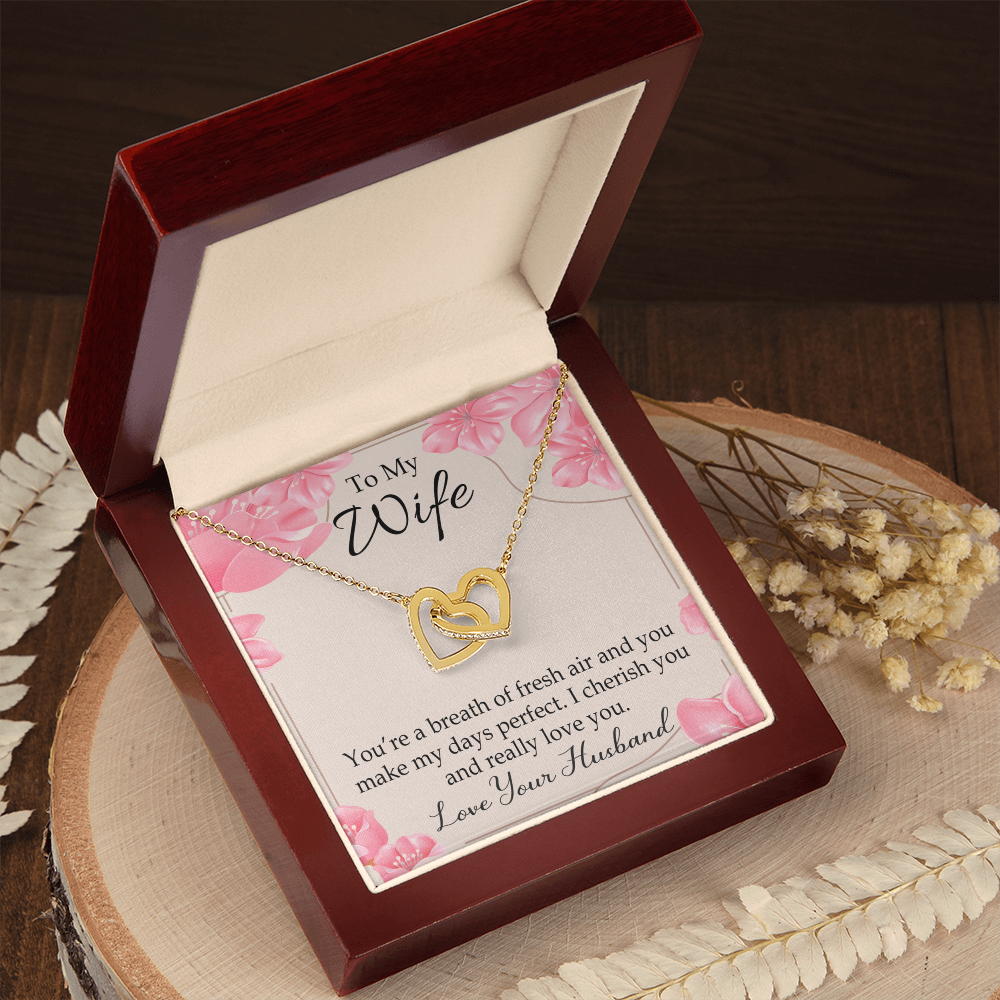 To My Wife You’re a Breath of Fresh Air Inseparable Necklace-Express Your Love Gifts