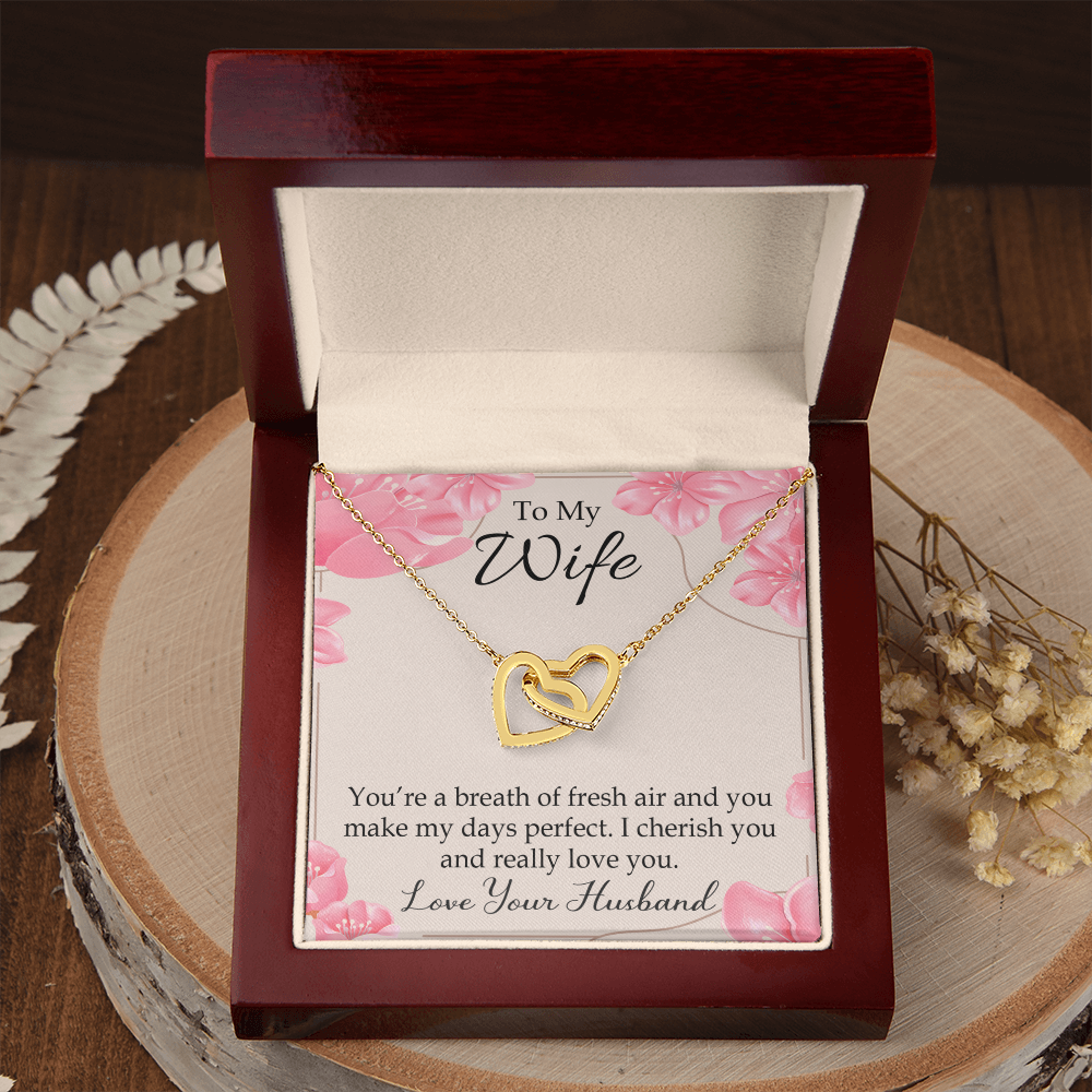 To My Wife You’re a Breath of Fresh Air Inseparable Necklace-Express Your Love Gifts