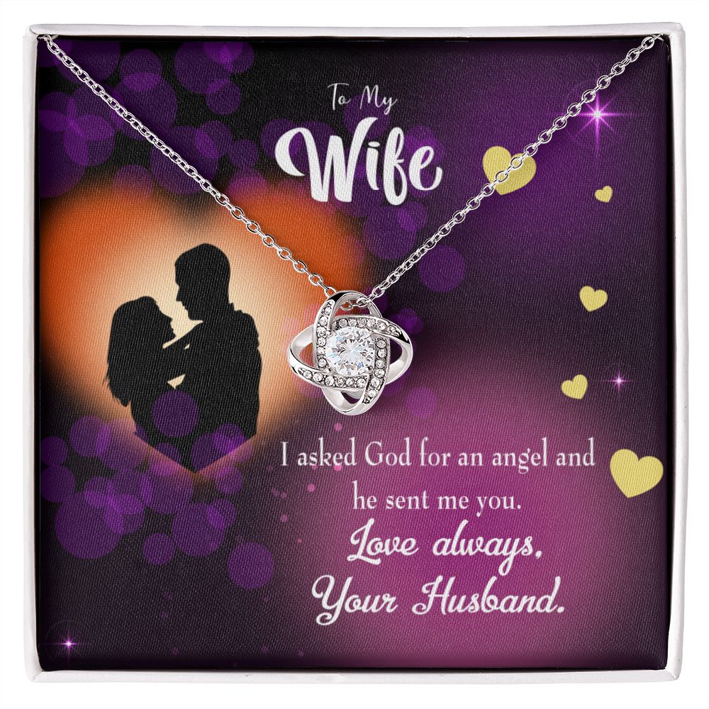 To My Wife You're an Angel Infinity Knot Necklace Message Card-Express Your Love Gifts